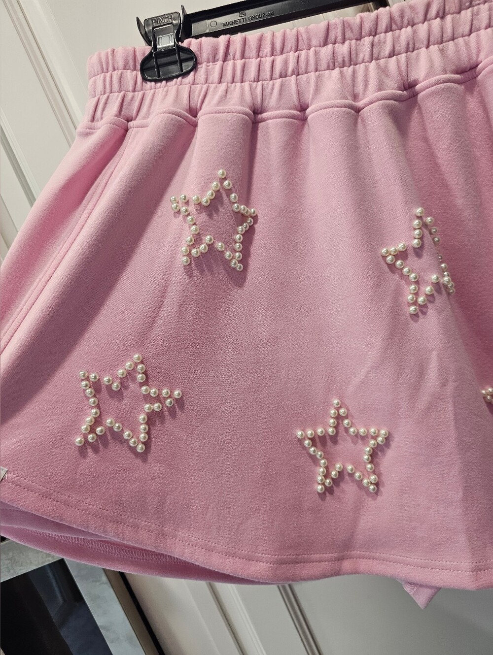 BOUTIQUE SALE!Simply Southern Embellished Pink Women's Skort - Pearl Star Accent - Picture 2 of 12